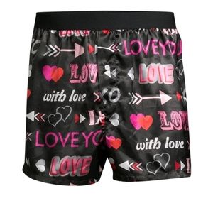 Men's Satin Boxer Shorts Elastic Waistband